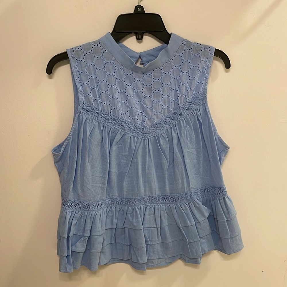 Blue lace top